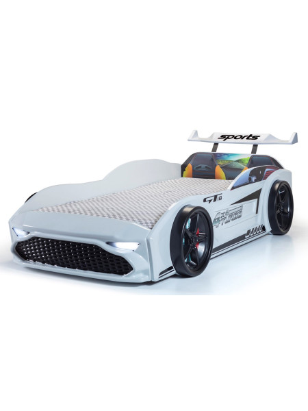 Ліжко машина пластик Форсаж біла Туреччина